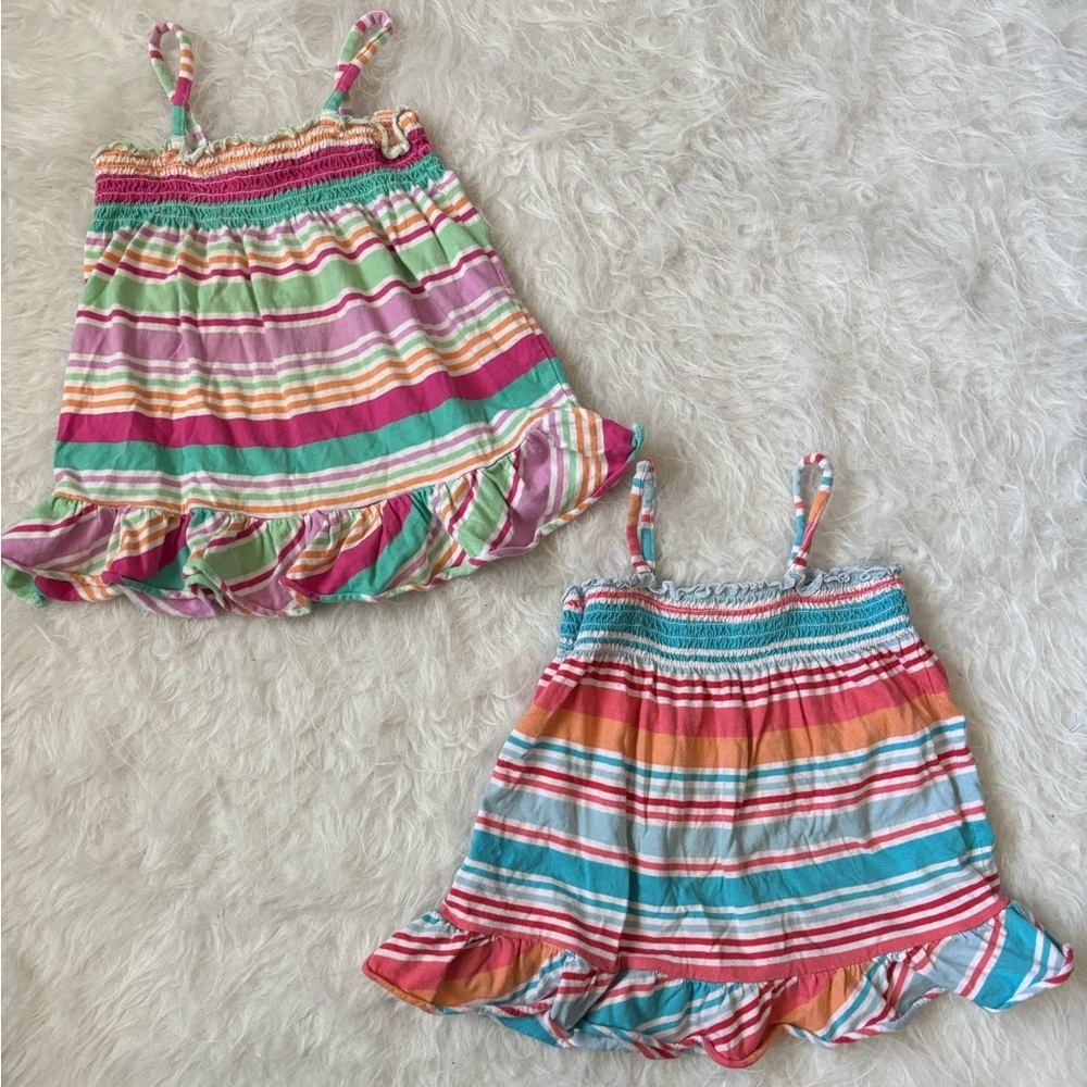 Set of 2 Jumping Beans Multicolor Striped Babydoll Spaghetti Strap Tops